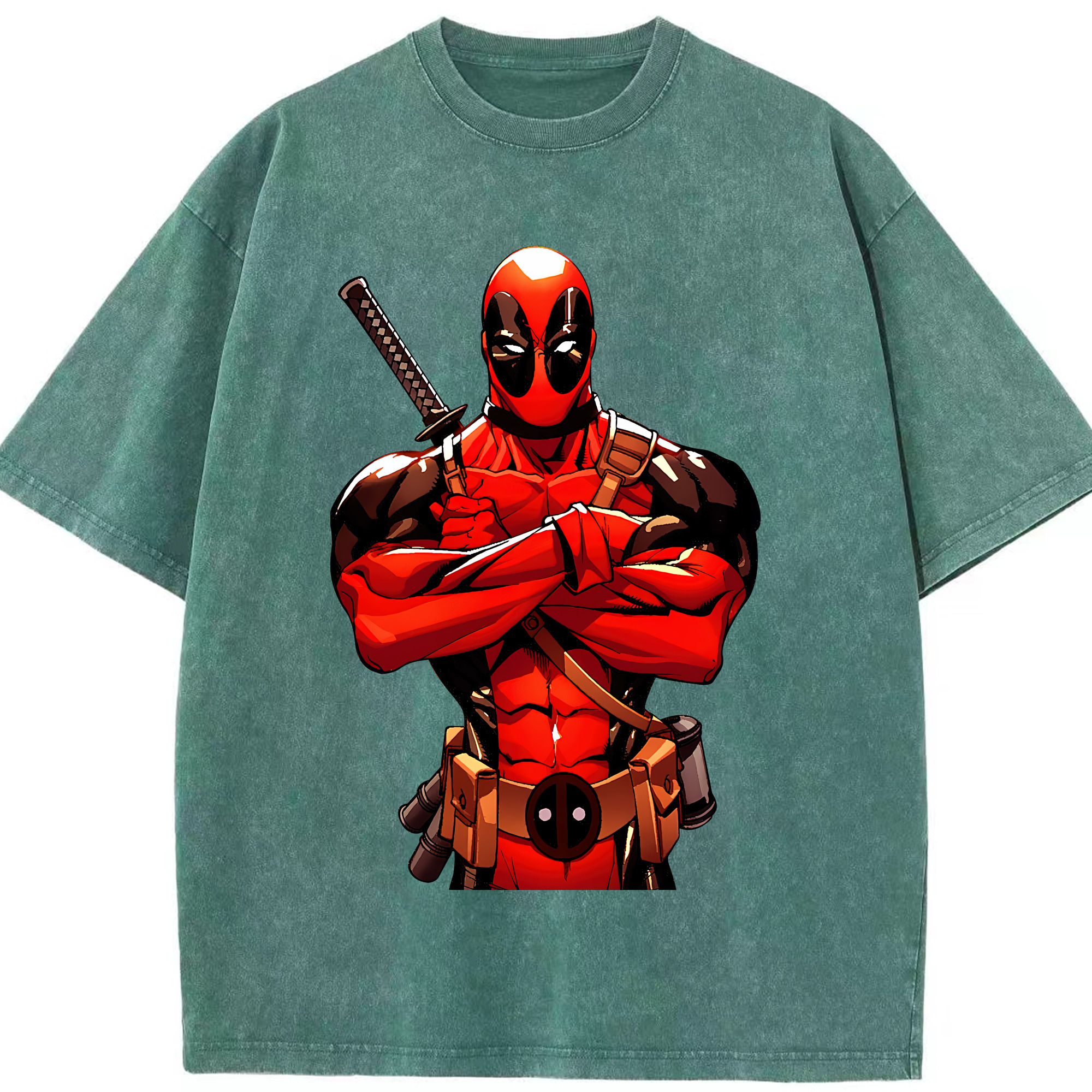 （画像用） Deadpool デッドプール 綿100% ヴィンテージ風 半袖Tシャツ（フロントプリント）